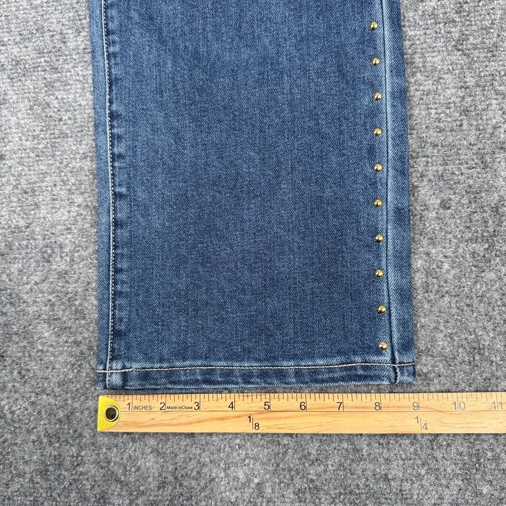 Express Embellished Jean Womens Size 6 Straight Leg Studded Medium Wash NWT - Picture 14 of 14